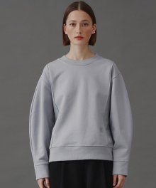 Mandy Pintuck Round Sweatshirt_Gray