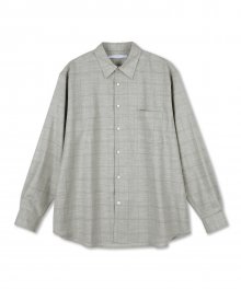 WOOL CHECK WIDE SHIRT (CHECK BEIGE)