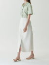 Linen Slit Skirt - Ivory