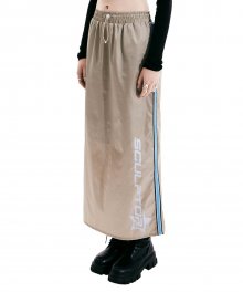 Cyberpunk Satin Long Skirt Light Gold