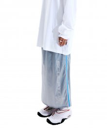 Cyberpunk Satin Long Skirt Silver