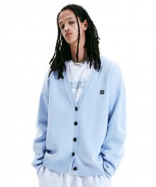 Basic Symbol Patch Cardigan Baby Blue