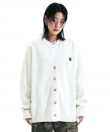 Basic Symbol Patch Cardigan Ivory