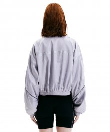 Satin Crop Windbreaker Silver