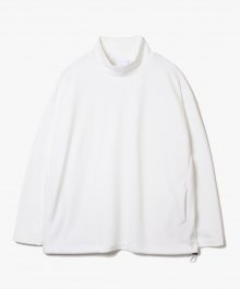 String Mock Neck L/S T-Shirts [White]
