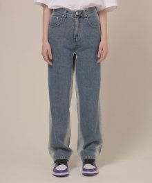 [unisex] bleach denim pants (blue)