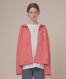 [unisex] pigment hood zip-up (dark pink)