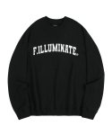 필루미네이트(FILLUMINATE) 오버핏 아치 로고 스웨트 셔츠-블랙
