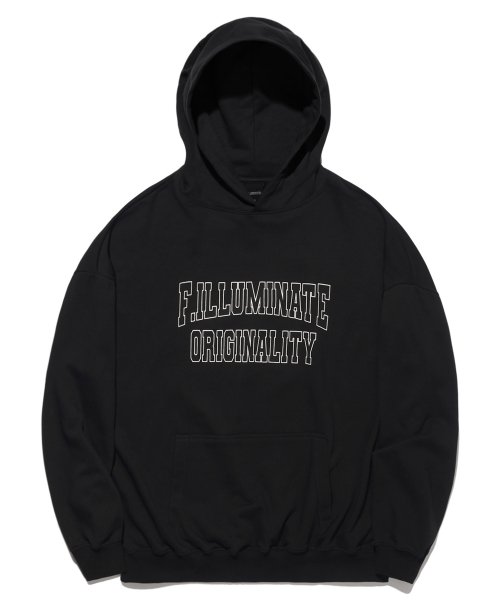 필루미네이트(FILLUMINATE) 오버핏 인스틴트 로고 후디-블랙 - 사이즈 & 후기 | 무신사
