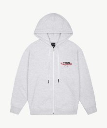 KOMPAKT GOAL LETTERING FULL ZIP-UP HOODIE - MELANGE GREY