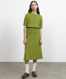 R CABLE MIX KNIT SKIRT [2colors]