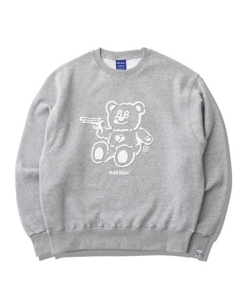 【ファッション好きが選ぶ人気ブランドランキング】 BADBLUE | MUSINSA BadBear Gray Sweatshirt Puff トップス