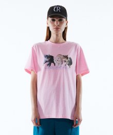 RUNNING CATS SHORT SLEEVE TEE KA [PINK]