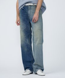 Contrast Laser Jeans - BLUE