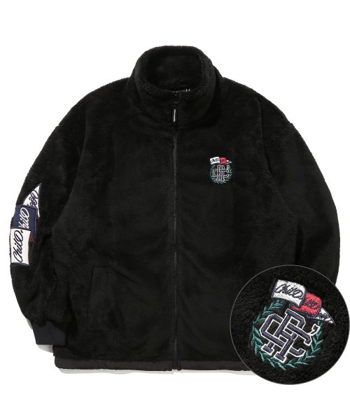 MUSINSA | ROMANTIC CROWN CHILD FLAG FLEECE JACKET_BLACK