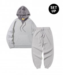 [SET] Neutral Oversized Hoodie Sweater + Pants(CLOUD GRAY)