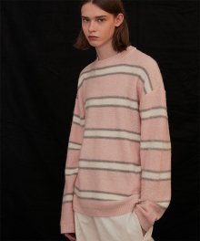 PINKGREY blushed mohair stripe knit (OT016)