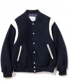 wool varsity jacket navy