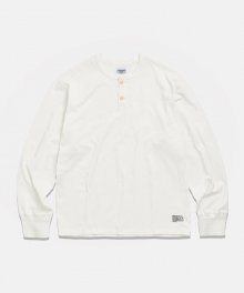 [EG X BRONSON] Over Henley Neck Shirts White
