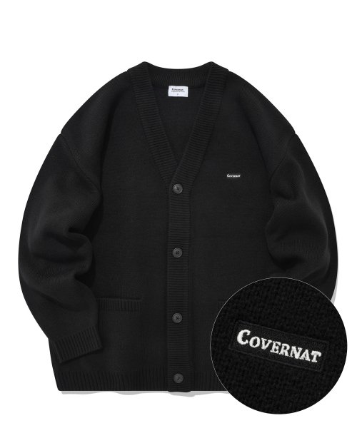 MUSINSA | COVERNAT Basic knit cardigan black