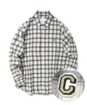 커버낫(COVERNAT) C 로고 체크 셔츠 화이트