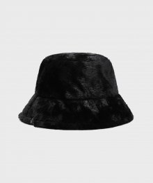 (CH-21701) FUR BUCKET HAT BLACK