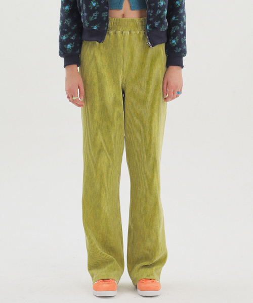 Two Tone Velour Pant Light Green