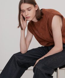 ORANGEBROWN mesh knit vest(OT011)