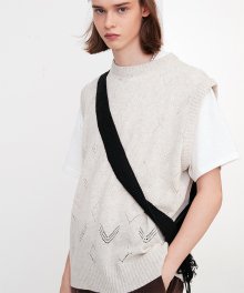 OATMEAL mesh knit vest(OT012)