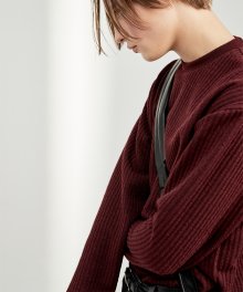 BURGUNDY cable knit t-shirts(RT209)