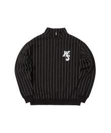 W STRIPED HALF ZIP (BLACK)