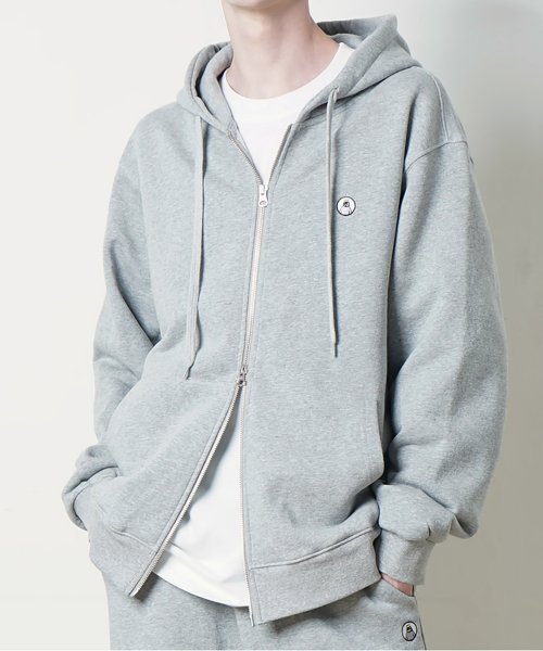 MUSINSA GAKKAI UNIONS TWO WAY SIGNATURE PENGUIN ZIP UP HOODIE GRAY