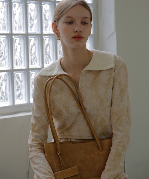 Футболка-зипка Marble Terry [Beige]