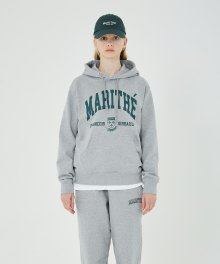 MARITHE COLLEGE HOODIE heather gray