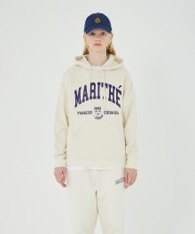 MARITHE COLLEGE HOODIE ivory