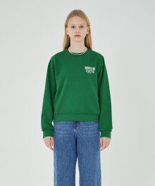 MARITHE W RAW EDGE SWEATSHIRT green