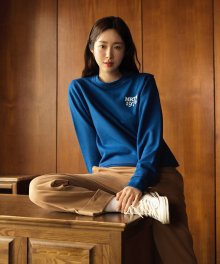 MARITHE W RAW EDGE SWEATSHIRT blue