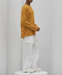 TIDY FLAP SOLID POCKET PANTS [WHITE]