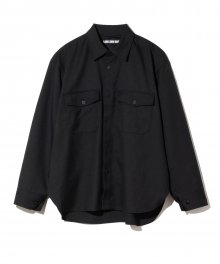 wool pocket shirts black