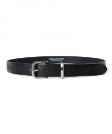 Rhombus Leather Belt Black