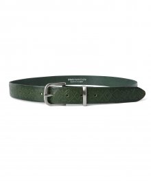 Rhombus Leather Belt Green