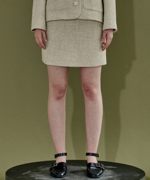 TWEED MINI SKIRT - IVORY