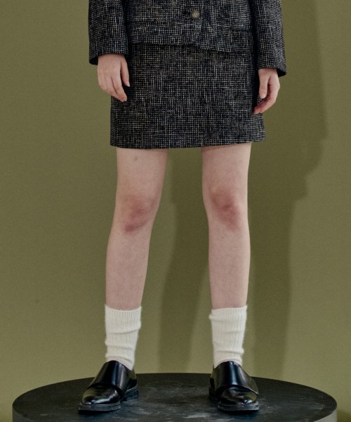 TWEED MINI SKIRT - BLACK