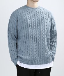 CABLE PIN KNIT (BLUISH)