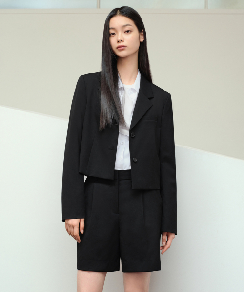 우먼즈 크롭 블레이저 [블랙]