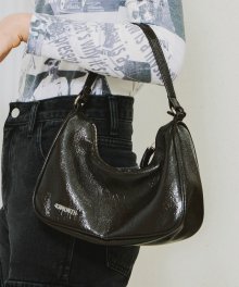 GLOSSY LEATHER MINI BAG (BROWN)