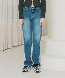 LONG LENGTH STRAIGHT JEANS (BLUE)