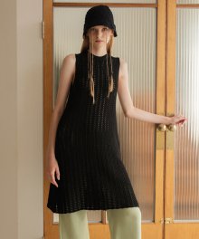 Crochet Knit Dress [BLACK]
