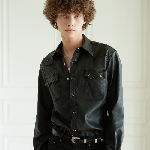 세비지(SAVAGE) Coated Western Shirt - Black - 사이즈 & 후기 | 무신사