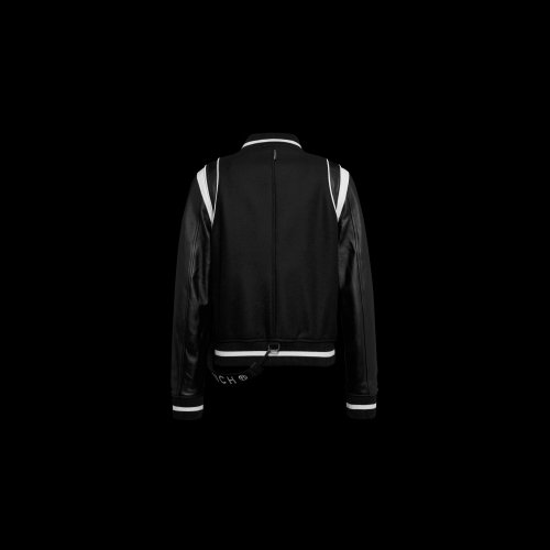 Кожаная куртка стадиум (BLACK/BLACK/WHITE)